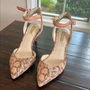 Louise et Cie Tan Heels with Ankle Strap